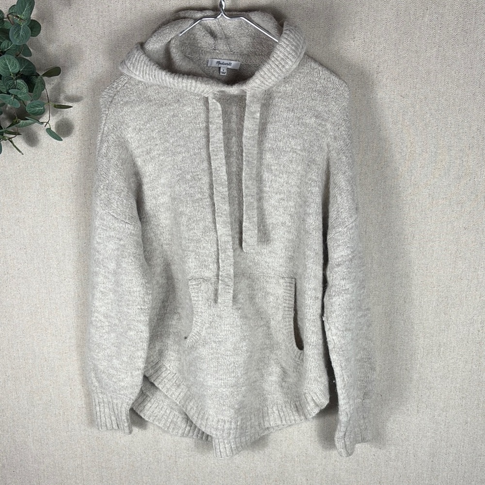 Madewell > Wilmington Wool Cream Hooded Sweatshirt Small - Picture 10 of 13